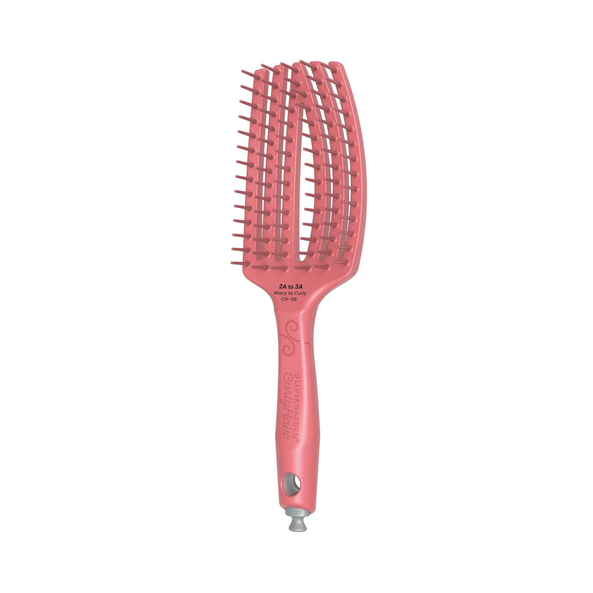 Olivia Garden CurlyHair Single Bristle Vented Brush - Pink / WAVY TO CURLY