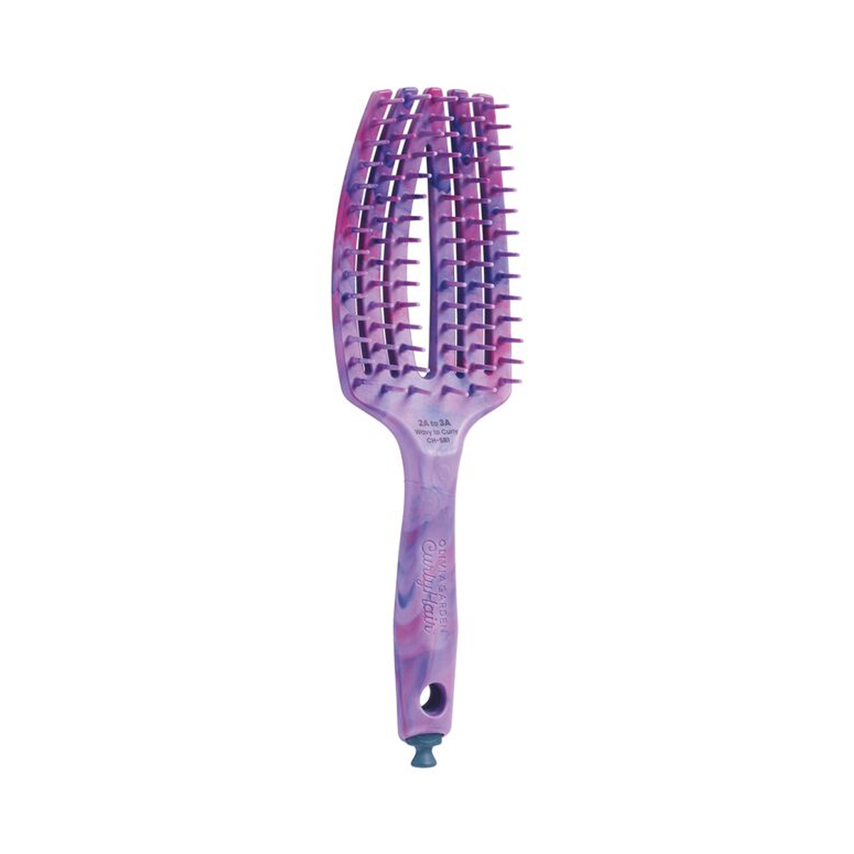 Olivia Garden CurlyHair Splash Single Bristle Vented Brush - Purple / WAVY TO CURLY