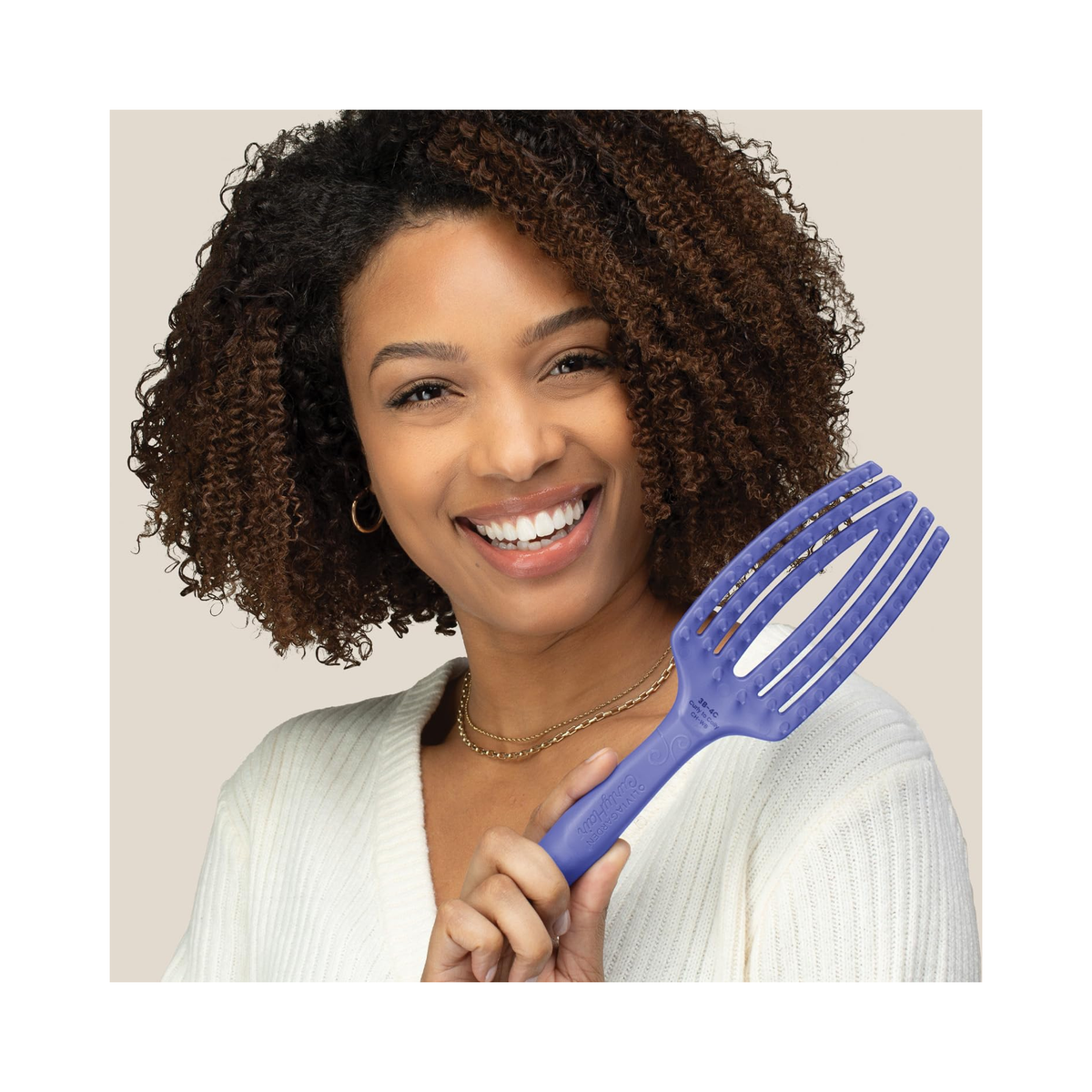 Olivia Garden CurlyHair Wide Bristle Vented Brush - Purple / CURLY TO COILY