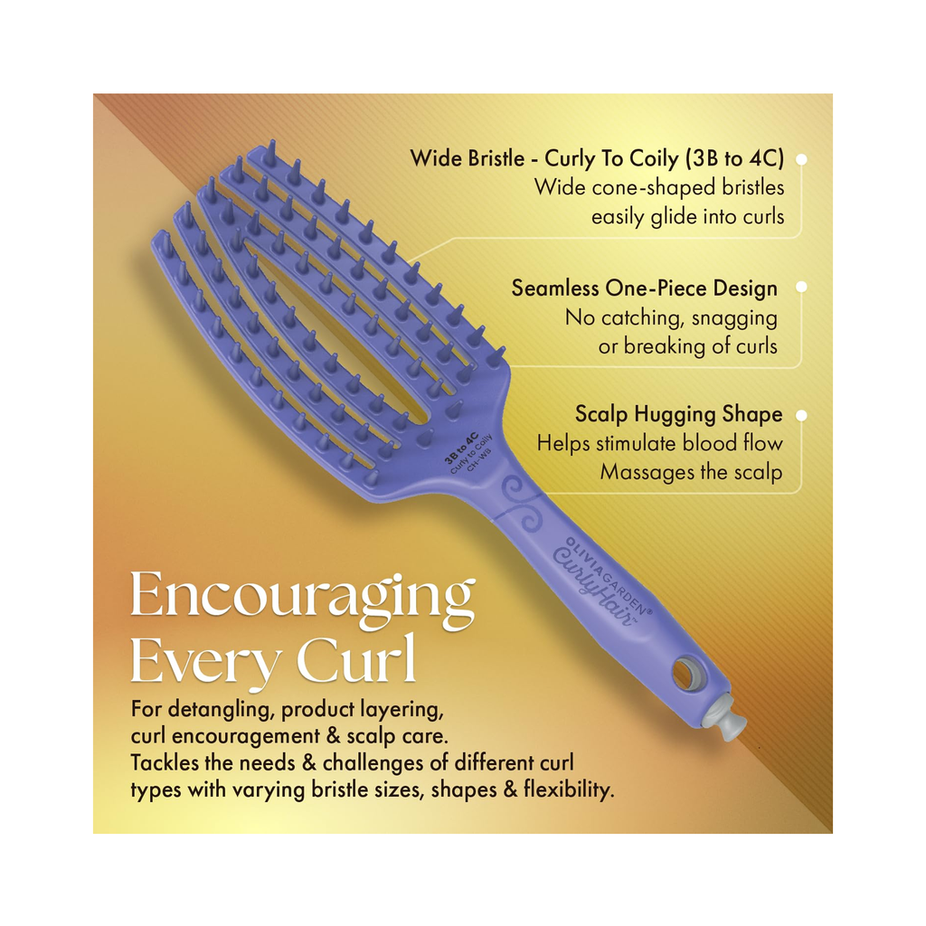 Olivia Garden CurlyHair Wide Bristle Vented Brush - Purple / CURLY TO COILY