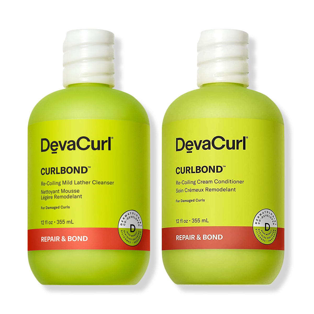 Devacurl CurlBond Re-Coiling Mild Lather Cleanser and CurlBond Re-Coiling Cream Conditioner 12oz Duo ($52 Value) / 12OZ