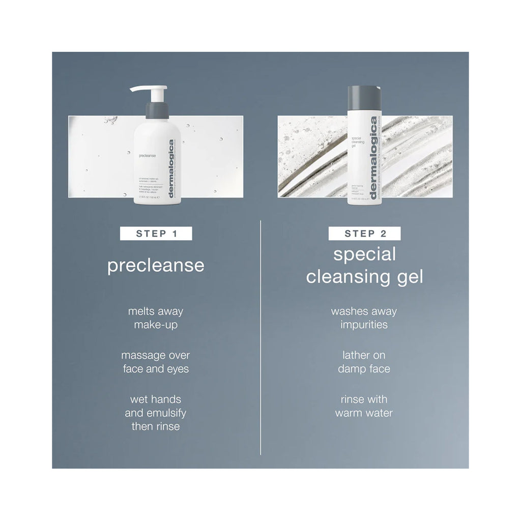 Dermalogica Double Cleanse Duo (Special Cleansing Gel 8.4oz + Precleanse 5.1oz) / DUO