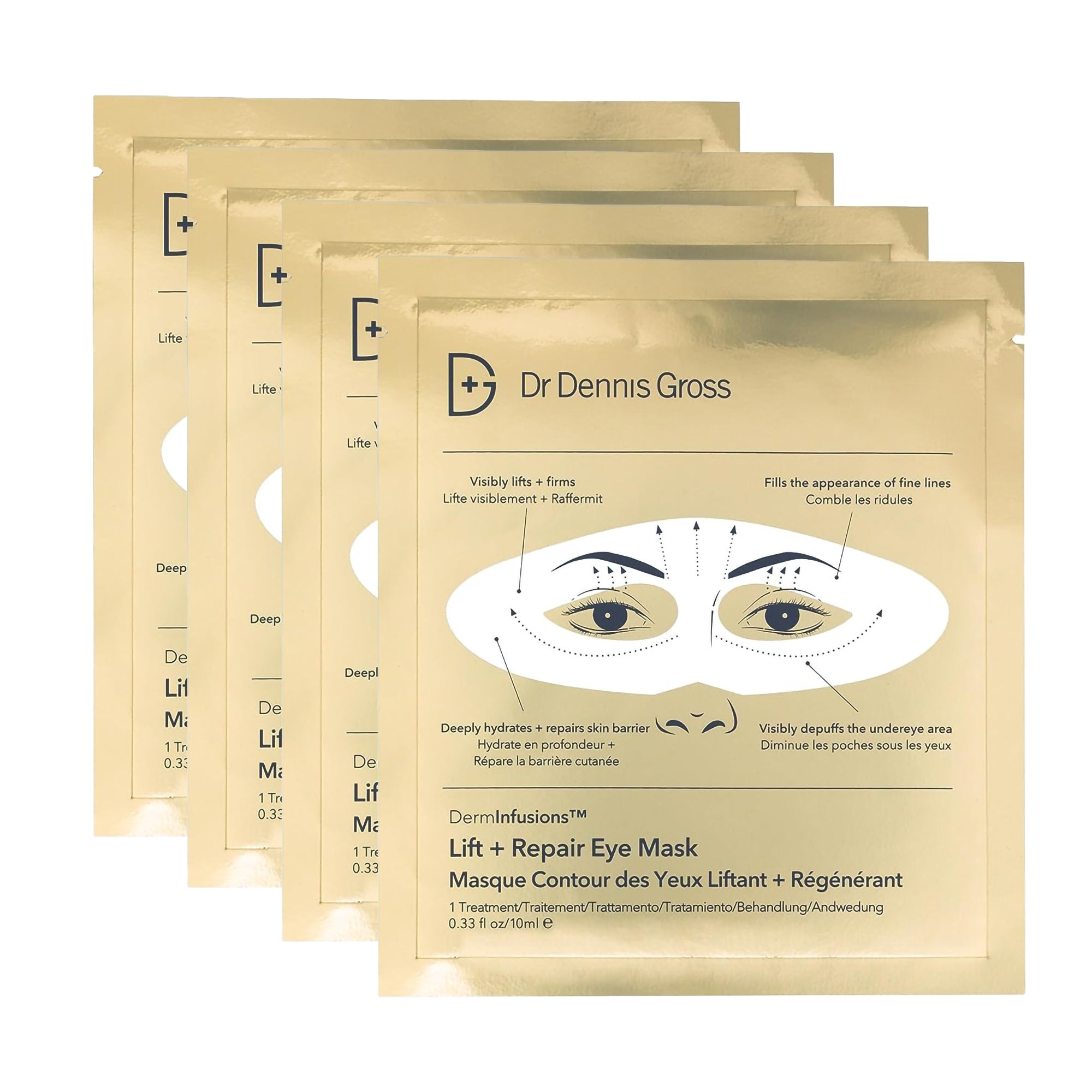 Dr. Dennis Gross DermInfusions Lift + Repair Eye Mask / 4 PK