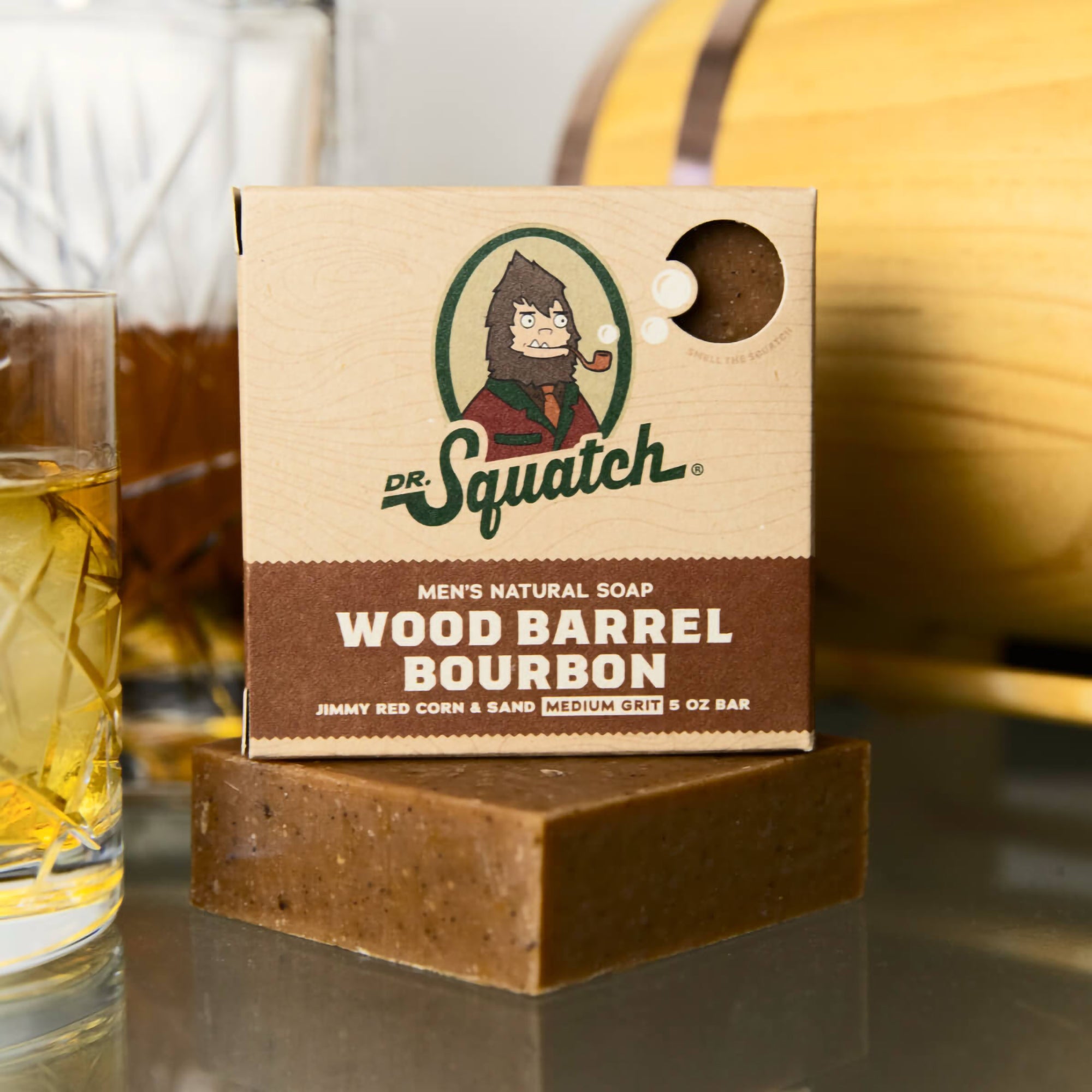 Dr. Squatch Wood Barrel Bourbon Bar Soap / 5OZ