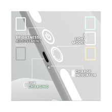 LUNA London ECLIPSE Rechargeable LED Travel Mirror with 3 Light Modes / CHALK GREY