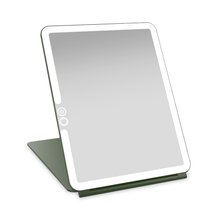 LUNA London ECLIPSE Rechargeable LED Travel Mirror with 3 Light Modes / FOREST GREEN