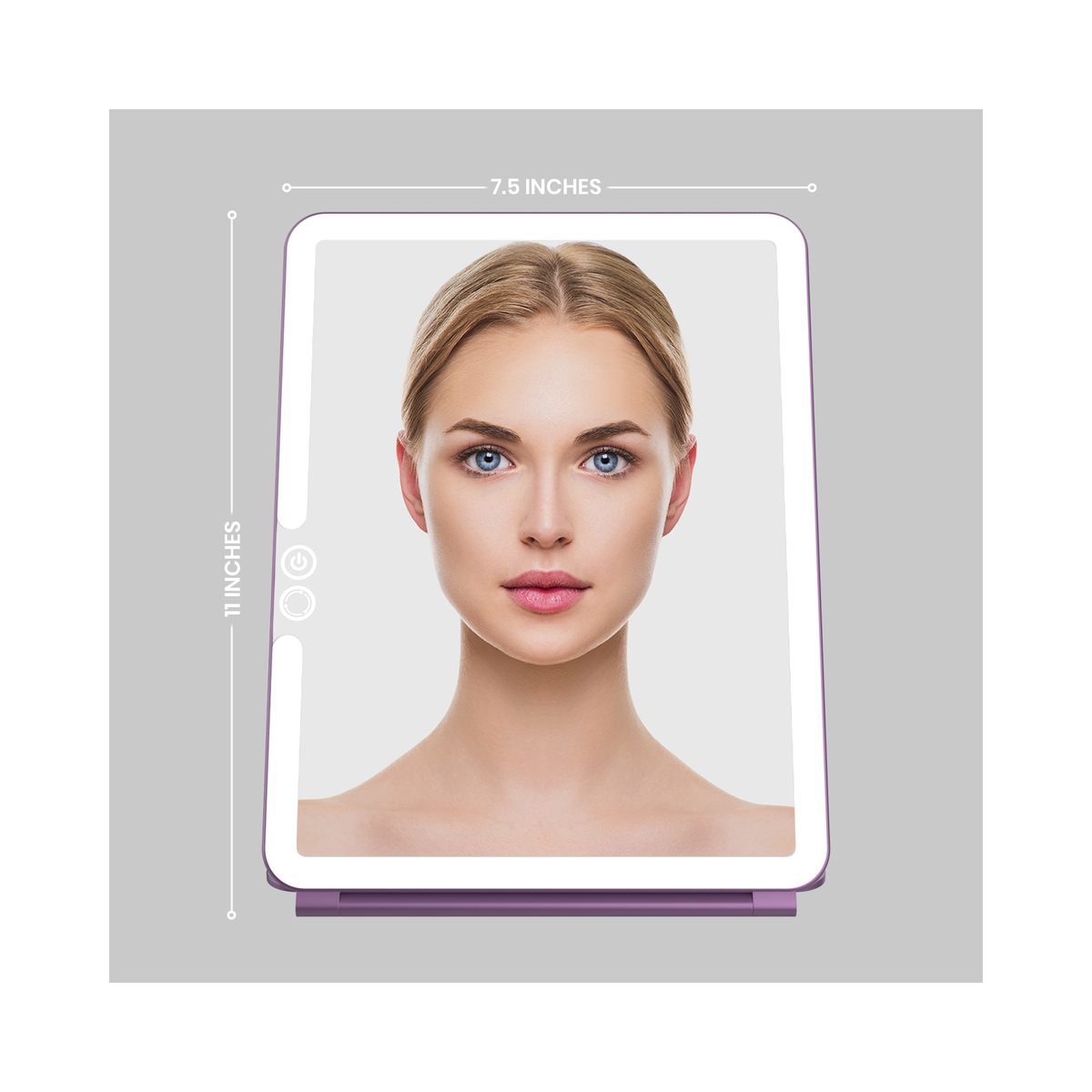 LUNA London ECLIPSE Rechargeable LED Travel Mirror with 3 Light Modes / LAVENDER, image 32848777838742