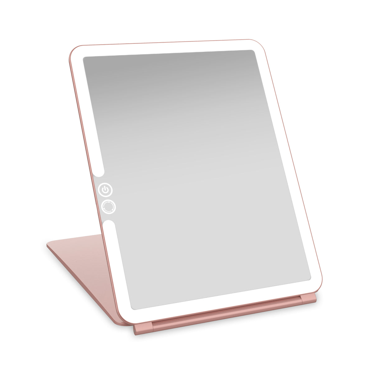LUNA London ECLIPSE Rechargeable LED Travel Mirror with 3 Light Modes / ROSE GOLD, image 46179654697110