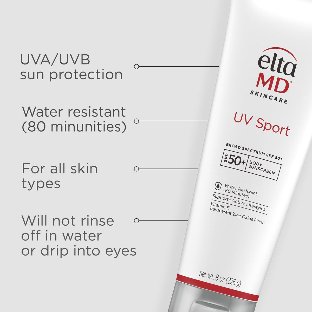 Elta Md UV Sport Broad Spectrum SPF50 Body Sunscreen - 8oz / 8OZ, image 28334296596630