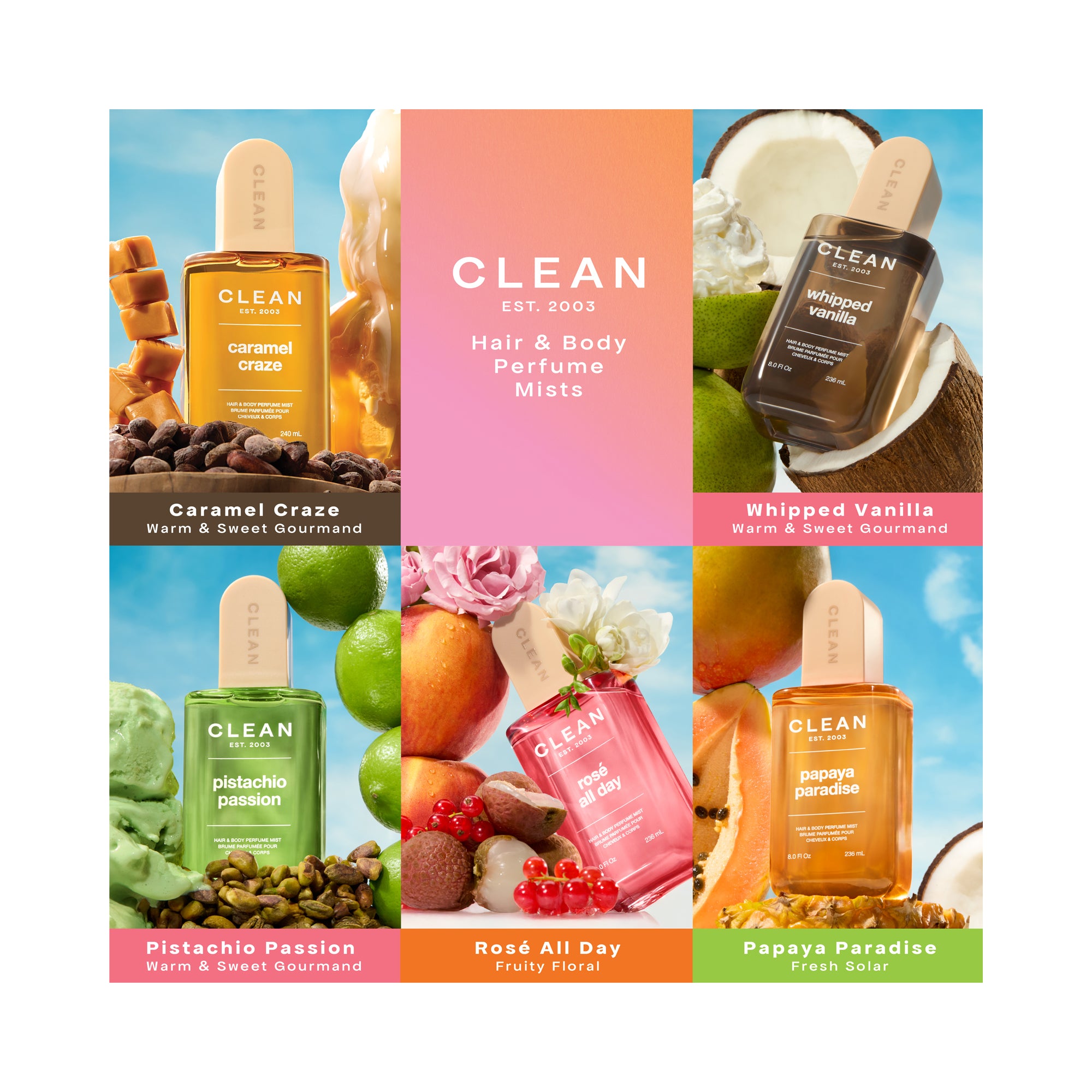 CLEAN Caramel Craze Hair & Body Perfume Mist / 8OZ