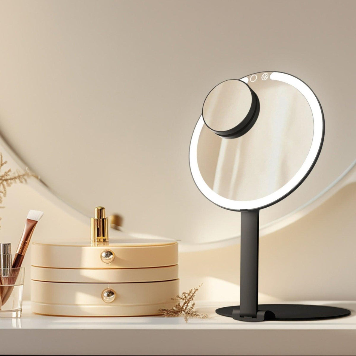 Fancii Abigail Rechargeable Travel Mirror / BLACK, image 28992289996950