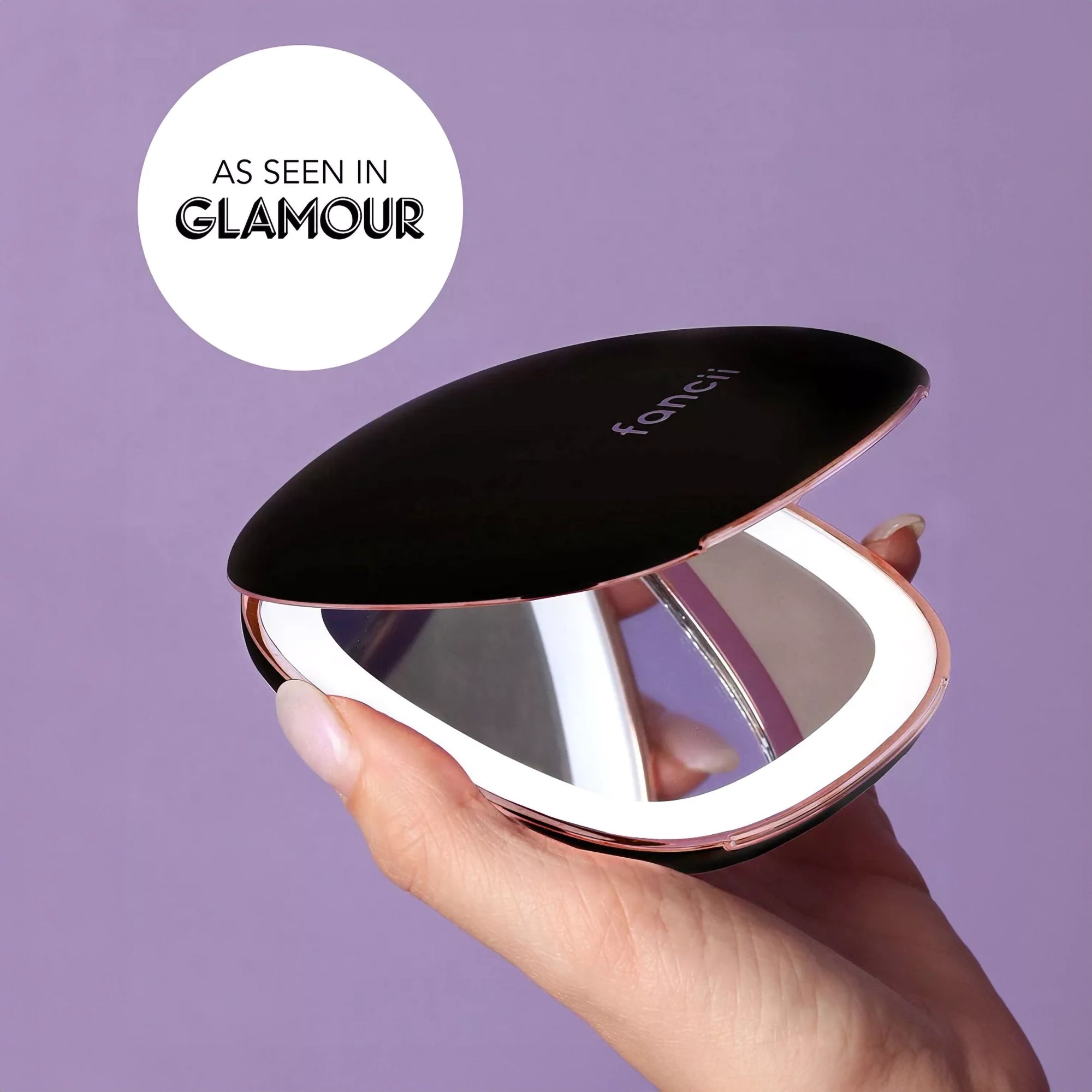 Fancii Mila Rechargeable Black LED Compact Mirror
