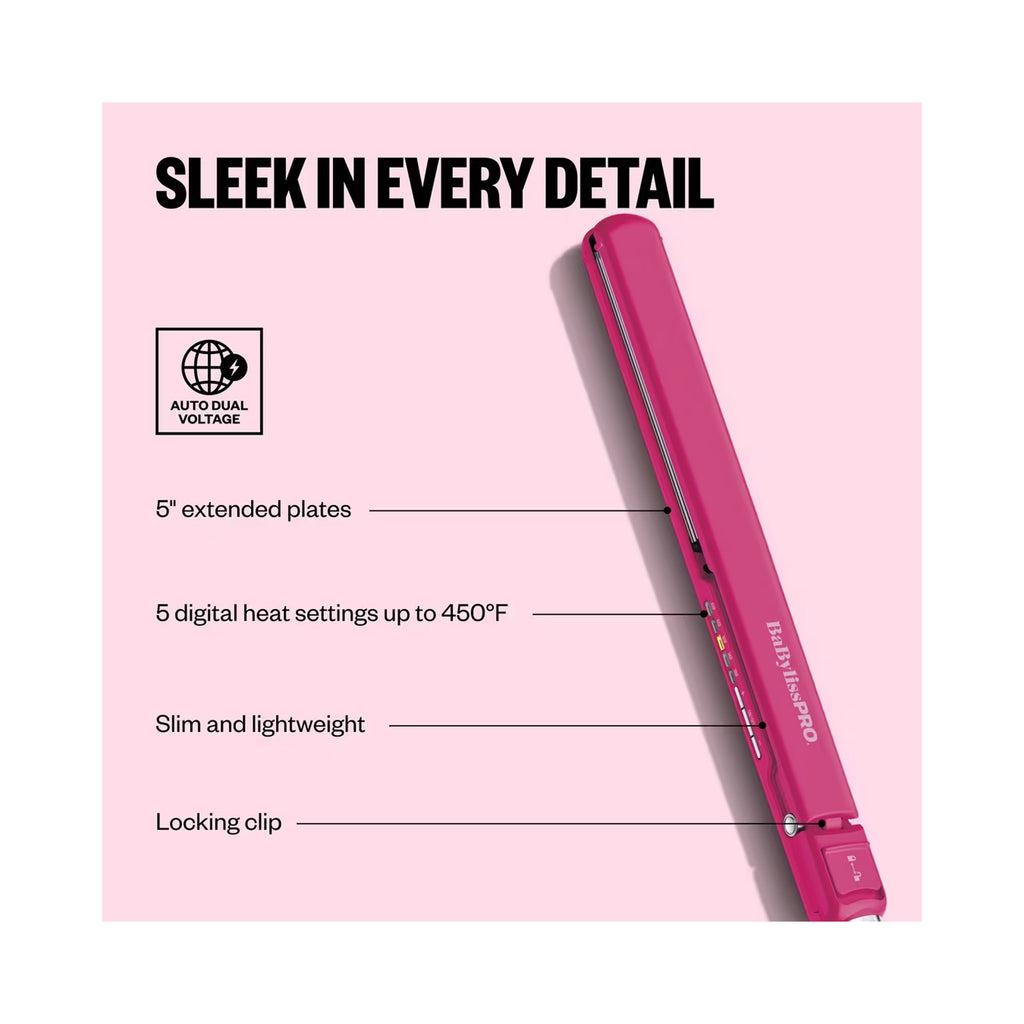 BaBylissPRO Limited Edition Hot Pink 1 Ultra-Thin Flat Iron - Item No. BNT4172THP / 1 Inch thumbnail 3