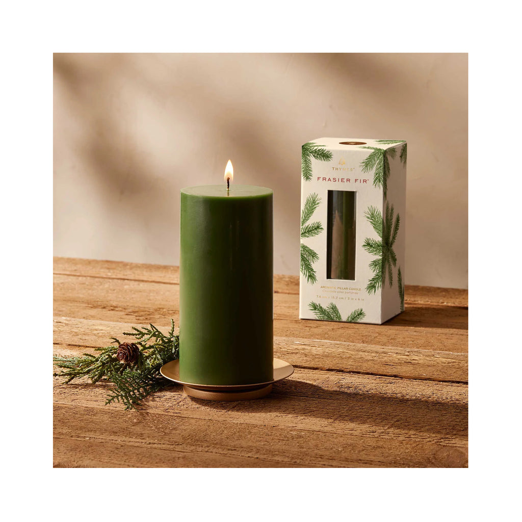 Thymes Frasier Fir Pillar Candle / 3X6