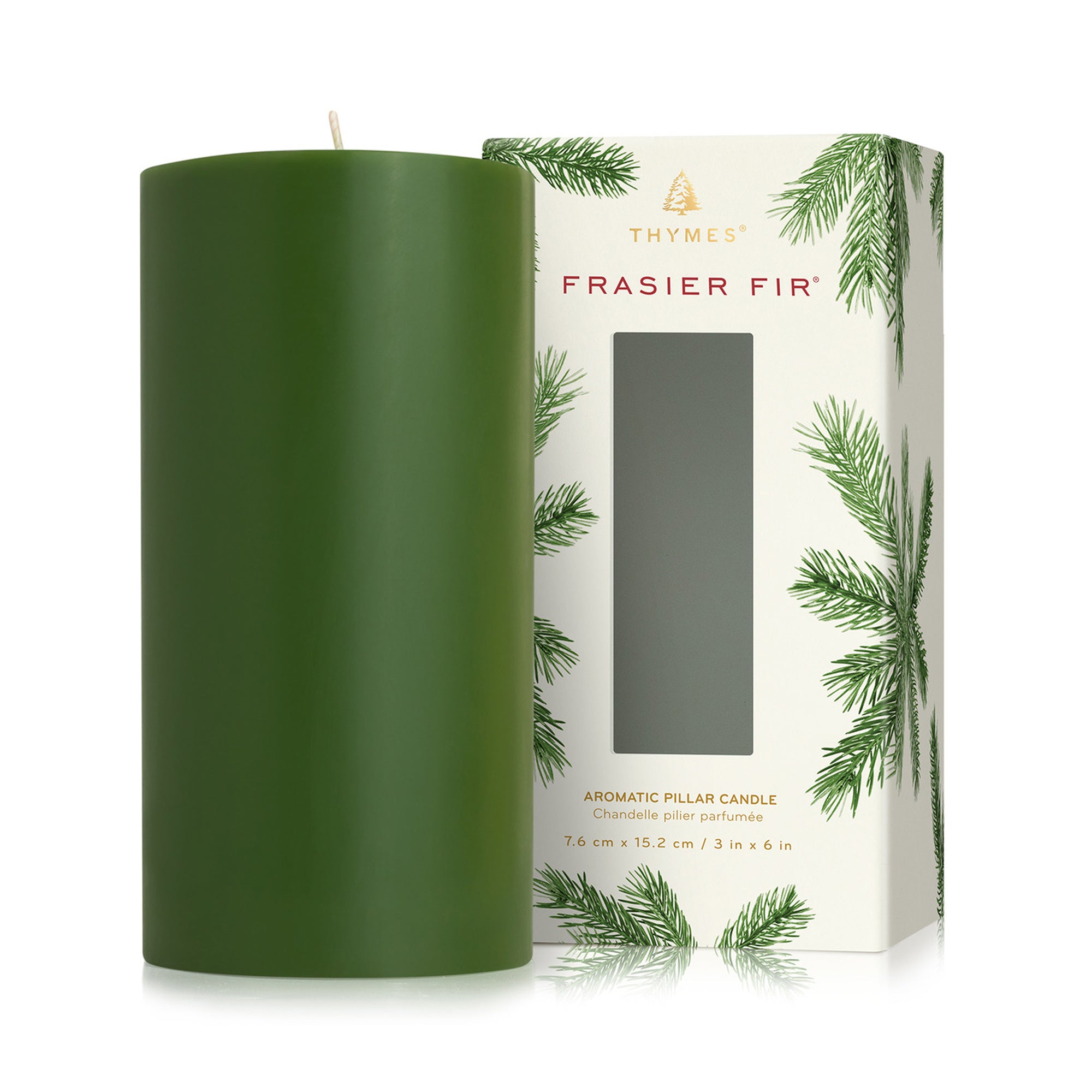 Thymes Frasier Fir Pillar Candle / 3X6