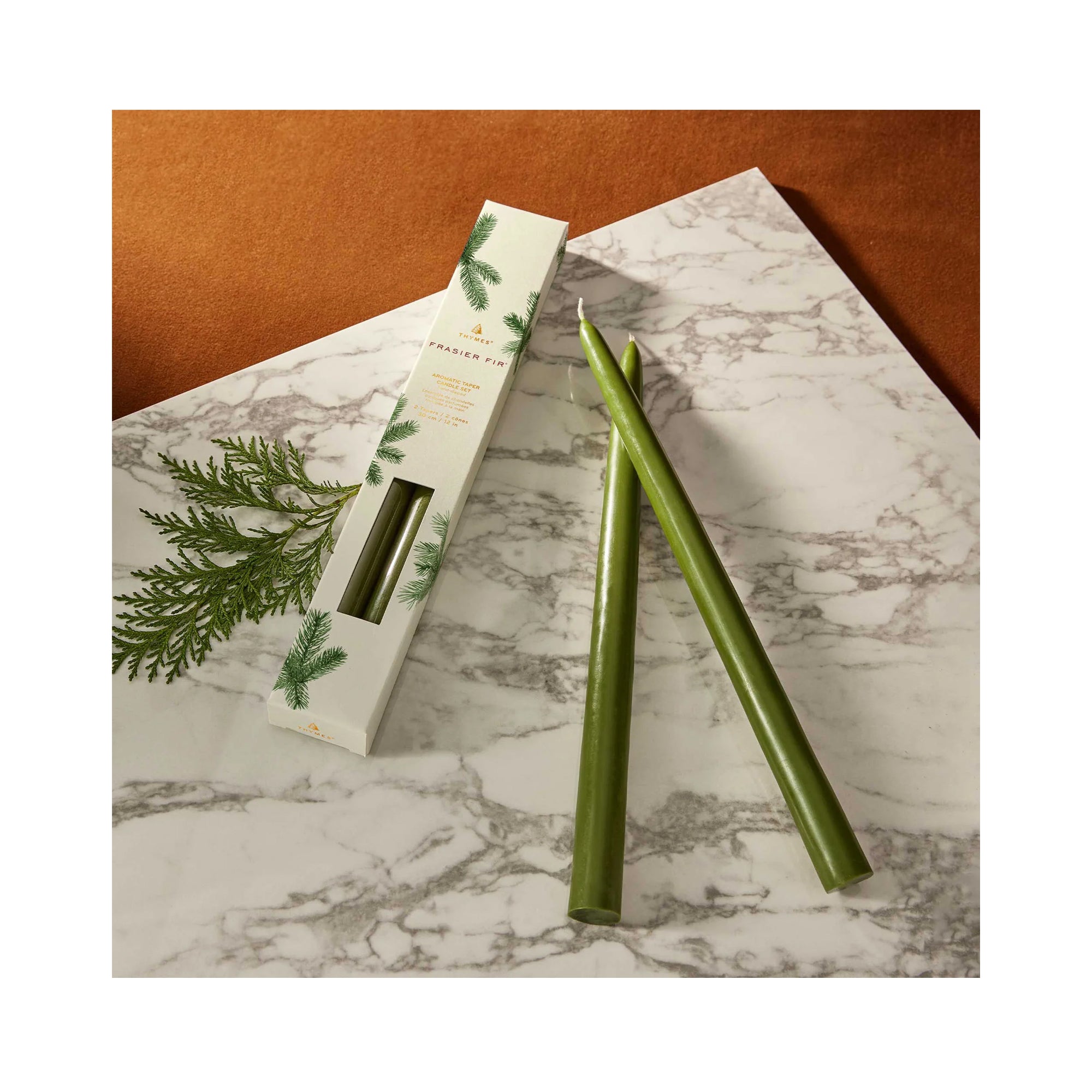 Thymes Frasier Fir 12" Taper Candle Set / SET