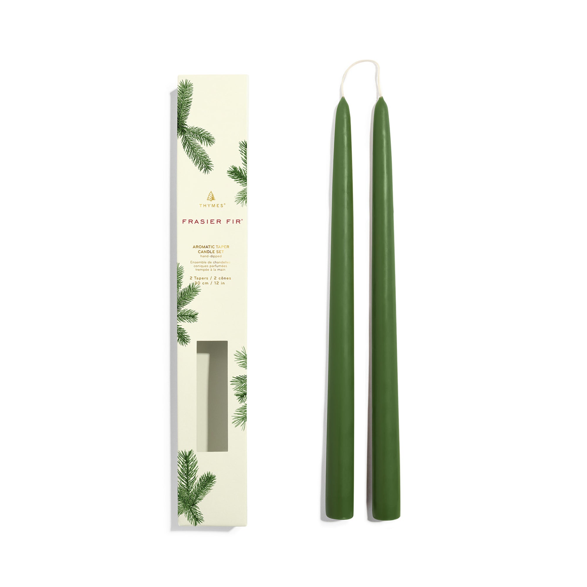 Thymes Frasier Fir 12" Taper Candle Set / SET