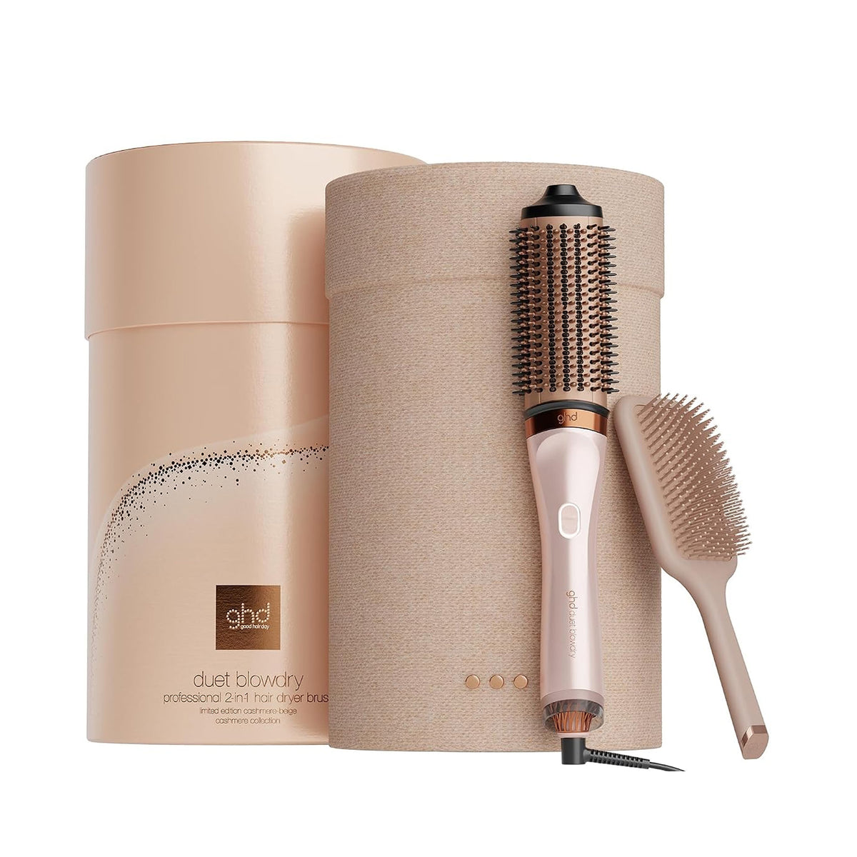 GHD Duet Blowdry Hair Dryer Brush Gift Set In Cashmere Beige
