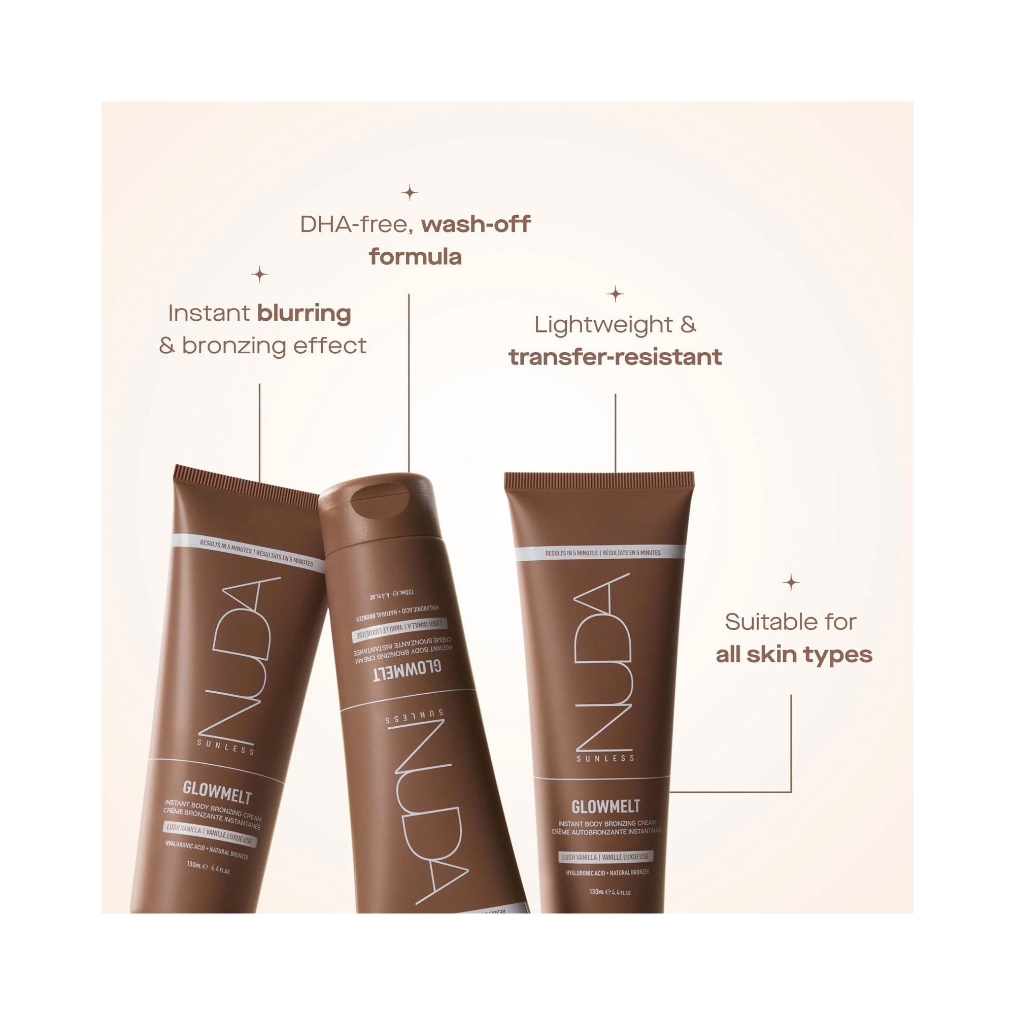 NUDA GlowMelt Instant Body Bronzing Cream / 4.4OZ