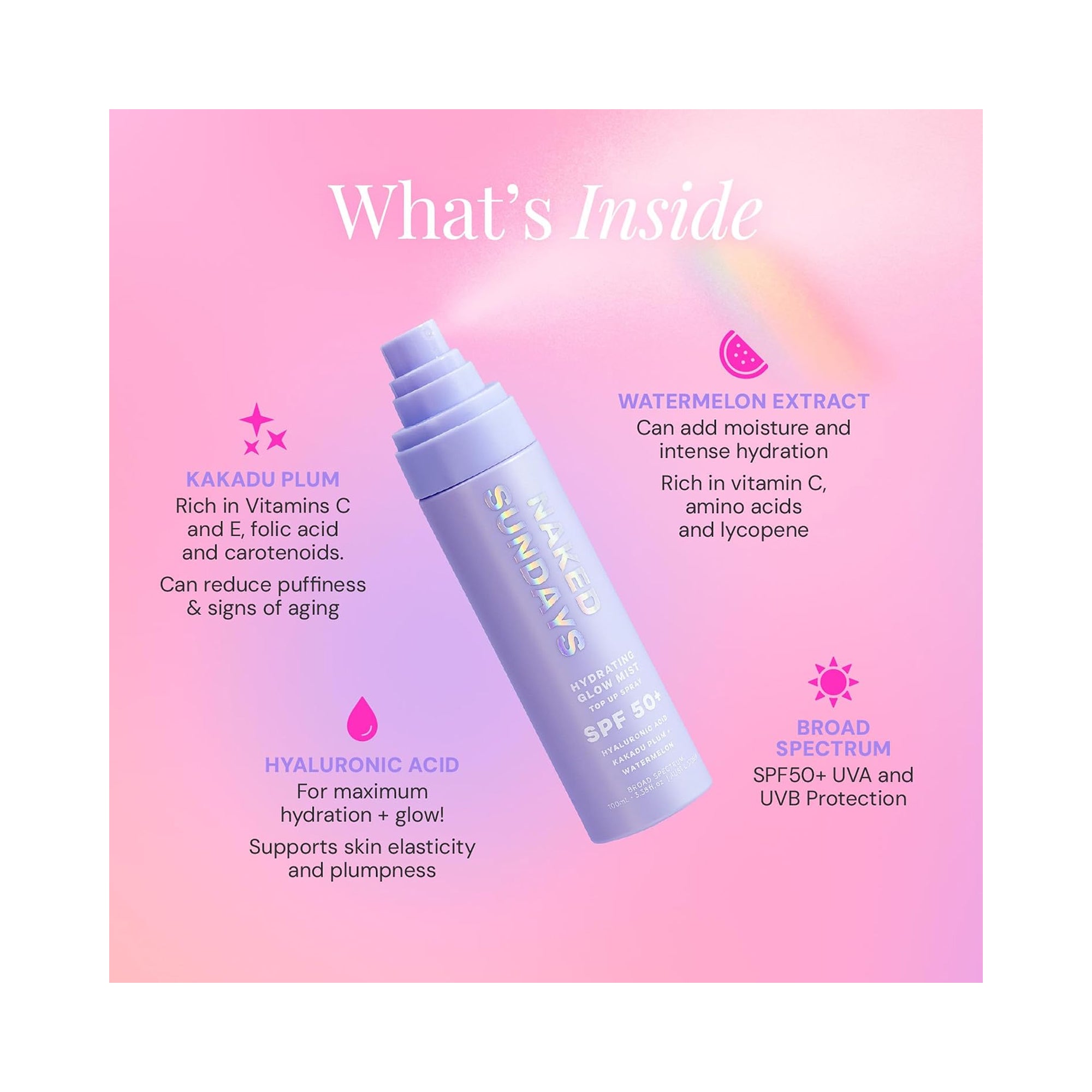 Naked Sundays Hydrating Glow Mist SPF 50 / 2.5OZ