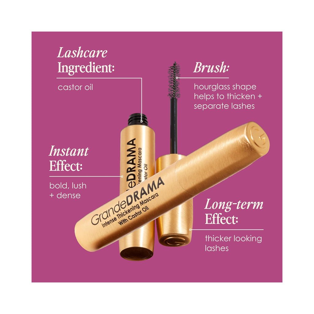 GrandeDRAMA Intense Thickening Mascara with Castor Oil / Black thumbnail 5