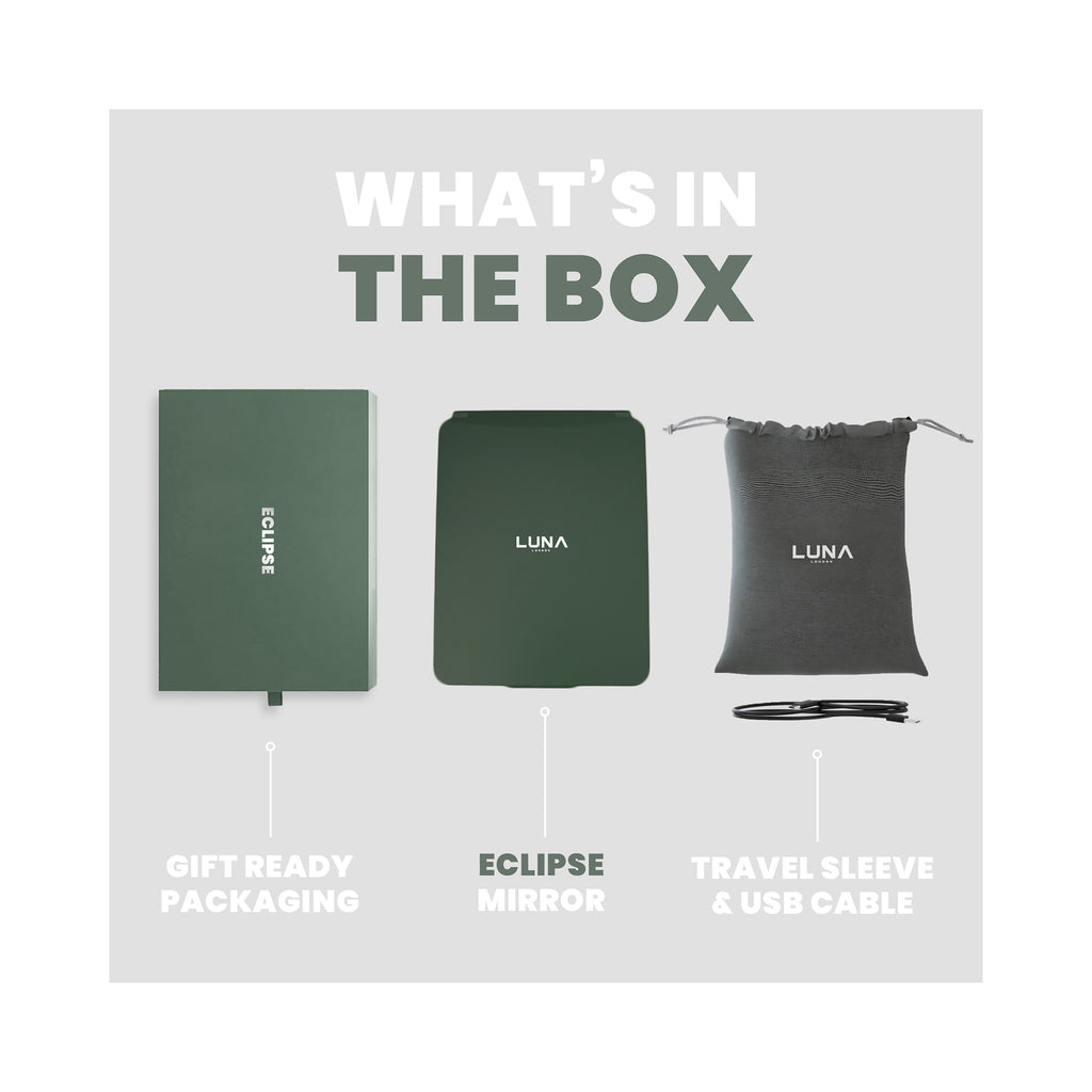 LUNA London ECLIPSE Rechargeable LED Travel Mirror with 3 Light Modes / FOREST GREEN thumbnail 19