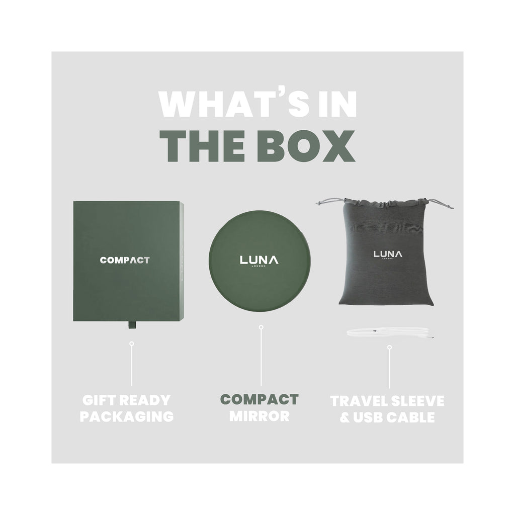 LUNA London COMPACT 2.0 7X 1X Magnifying LED Compact Mirror / FOREST GREEN thumbnail 26