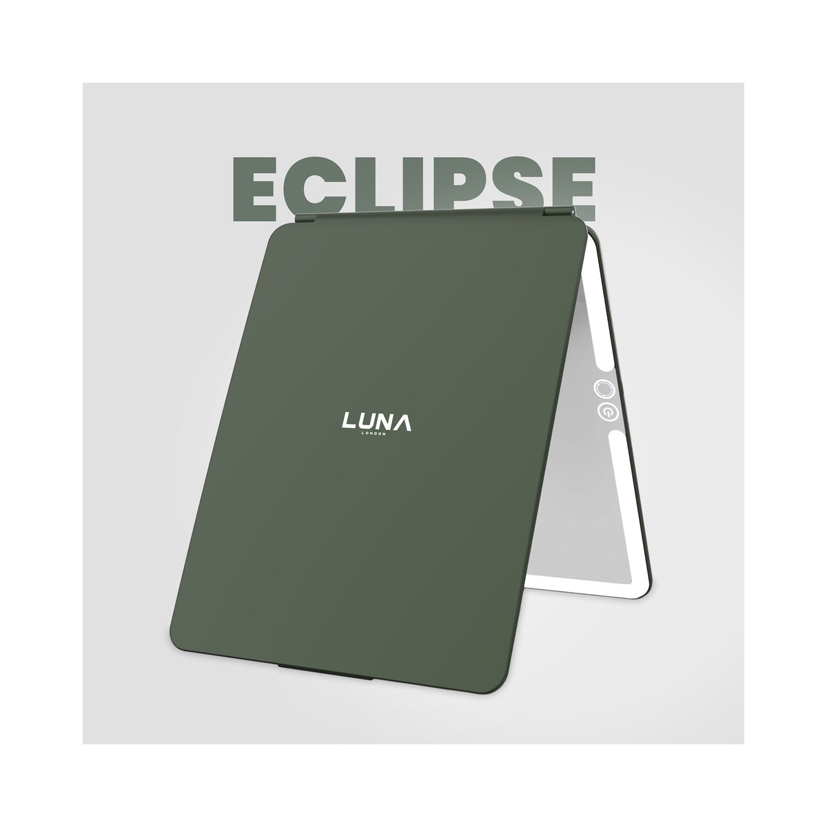LUNA London ECLIPSE Rechargeable LED Travel Mirror with 3 Light Modes / FOREST GREEN, image 46179655155862