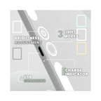 LUNA London ECLIPSE Rechargeable LED Travel Mirror with 3 Light Modes / CHALK GREY