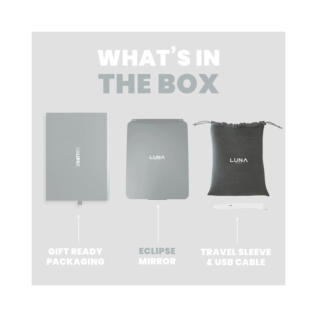 LUNA London ECLIPSE Rechargeable LED Travel Mirror with 3 Light Modes / CHALK GREY thumbnail 31