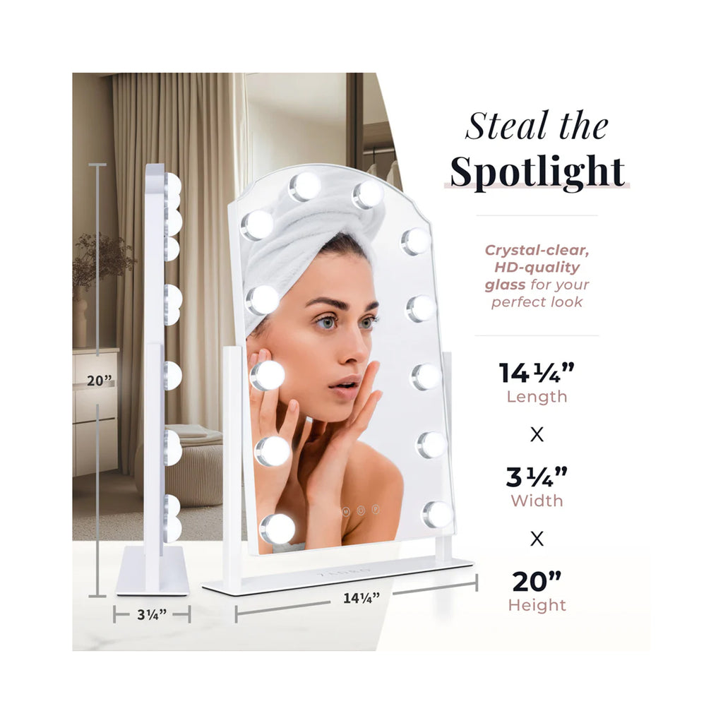 Zadro Scalloped Edge Hollywood LED Vanity Mirror / WHITE - HLS1217WH