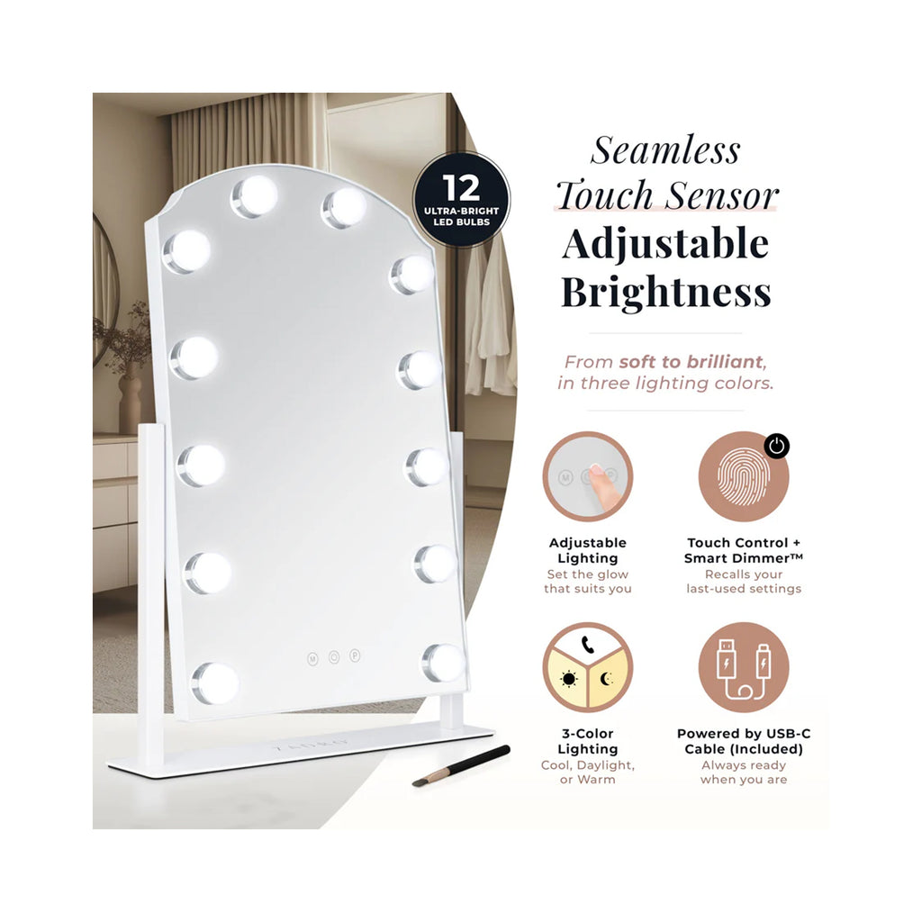 Zadro Scalloped Edge Hollywood LED Vanity Mirror / CHOCOLATE - HLS1217CH
