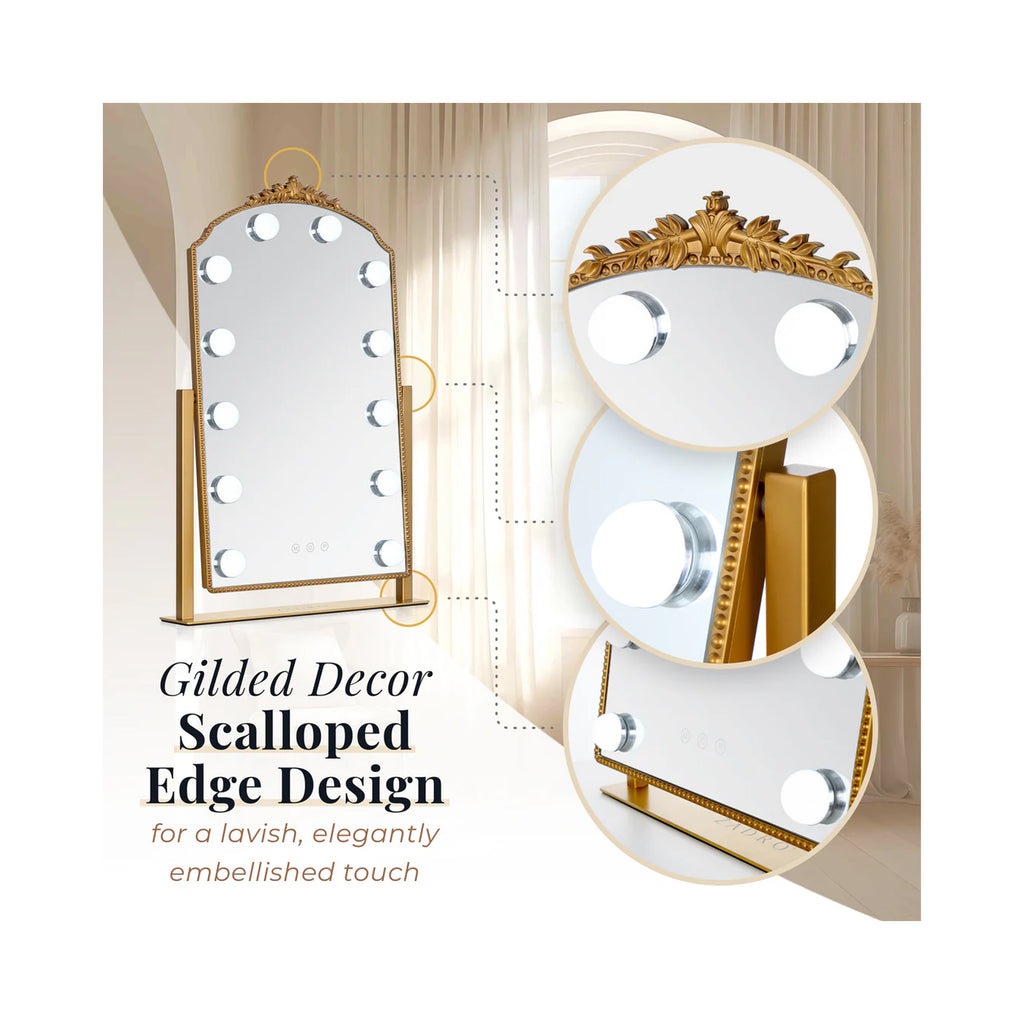 Zadro LED Lighted Hollywood Mirror with Gold Decor HLSDRZGD / GOLD