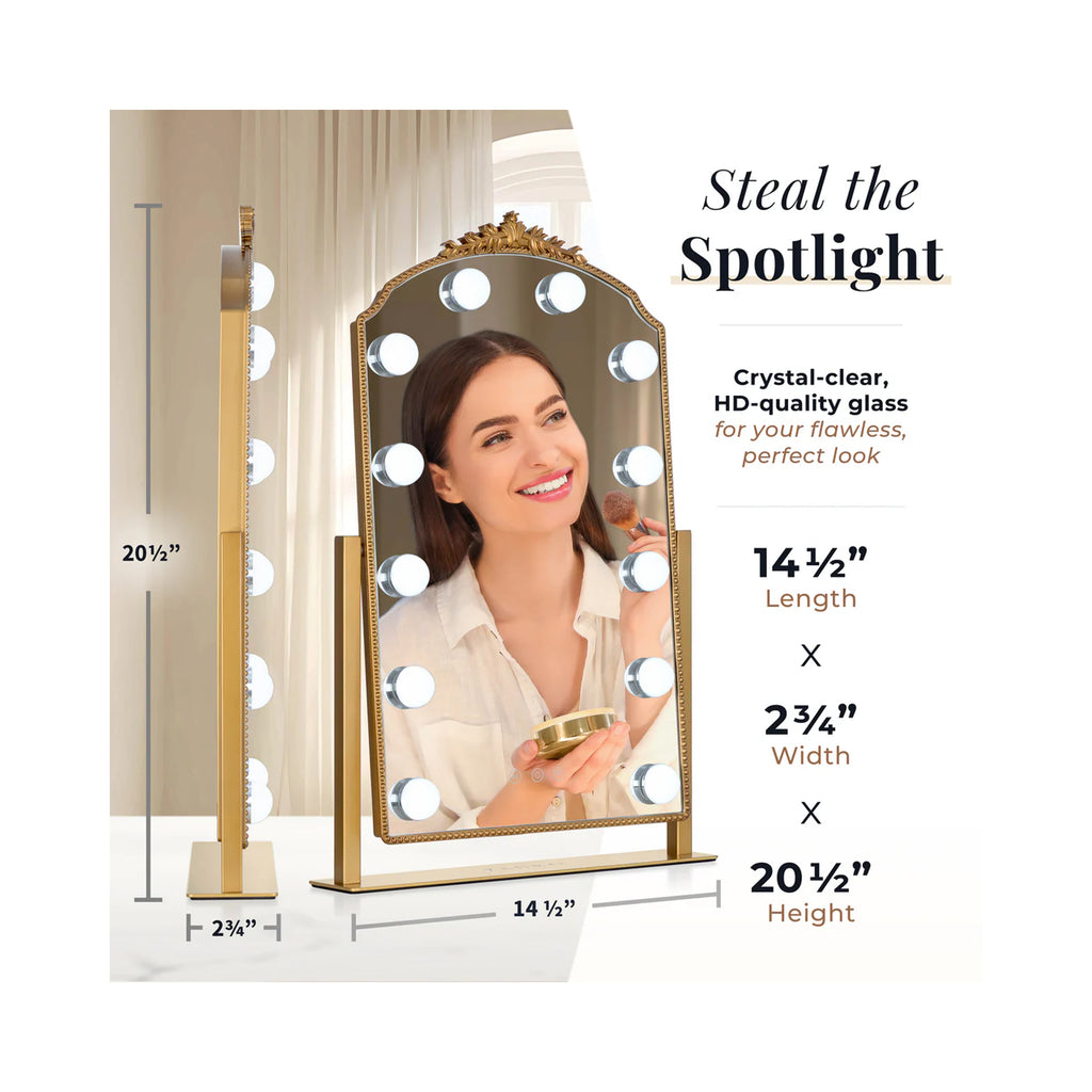 Zadro LED Lighted Hollywood Mirror with Gold Decor HLSDRZGD / GOLD