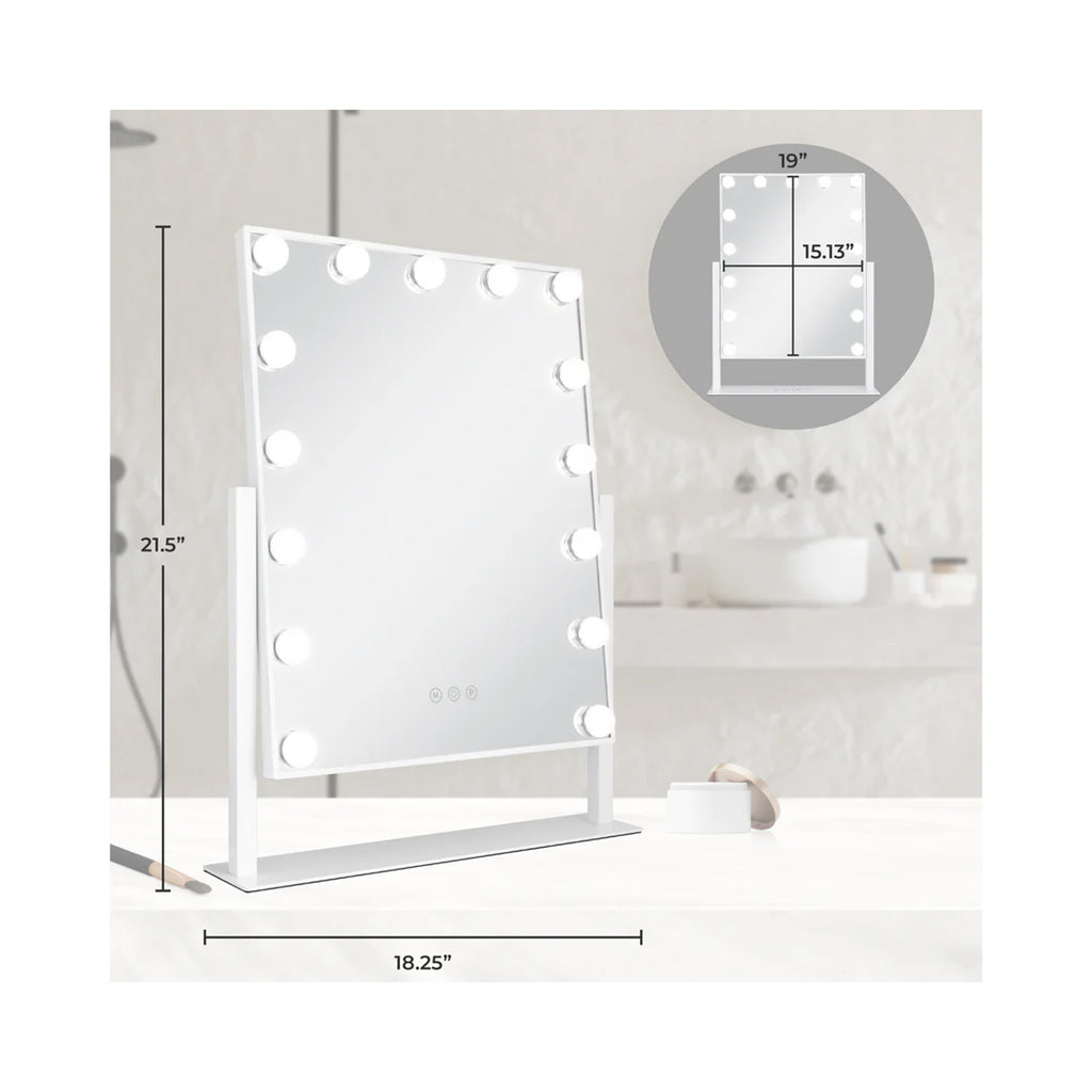 Zadro 15 Led Light Bulb Vertical Hollywood Makeup Mirror 18" x 21" / White