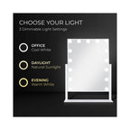 Zadro 15 Led Light Bulb Vertical Hollywood Makeup Mirror 18" x 21" / White