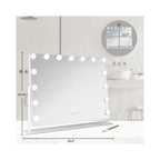 Zadro 15 Led Light Bulb Horizontal Hollywood Makeup Mirror 25" x 20” / White