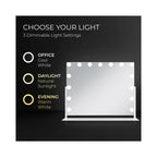 Zadro 15 Led Light Bulb Horizontal Hollywood Makeup Mirror 25" x 20” / White