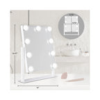 Zadro 9 Led Light Bulb Hollywood Vertical Makeup Mirror 12" x 14" / White