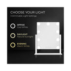 Zadro 9 Led Light Bulb Hollywood Vertical Makeup Mirror 12" x 14" / White