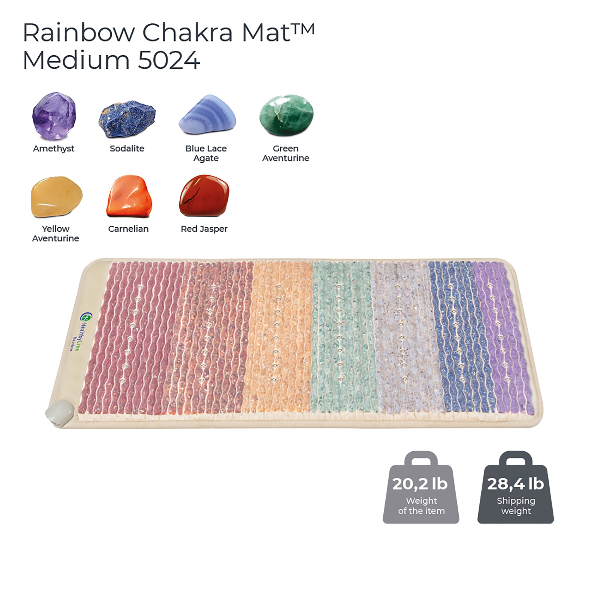 HealthyLine Rainbow Chakra Mat Medium 5024 Firm - Photon PEMF Inframat Pro 3rd Edition / FIRM