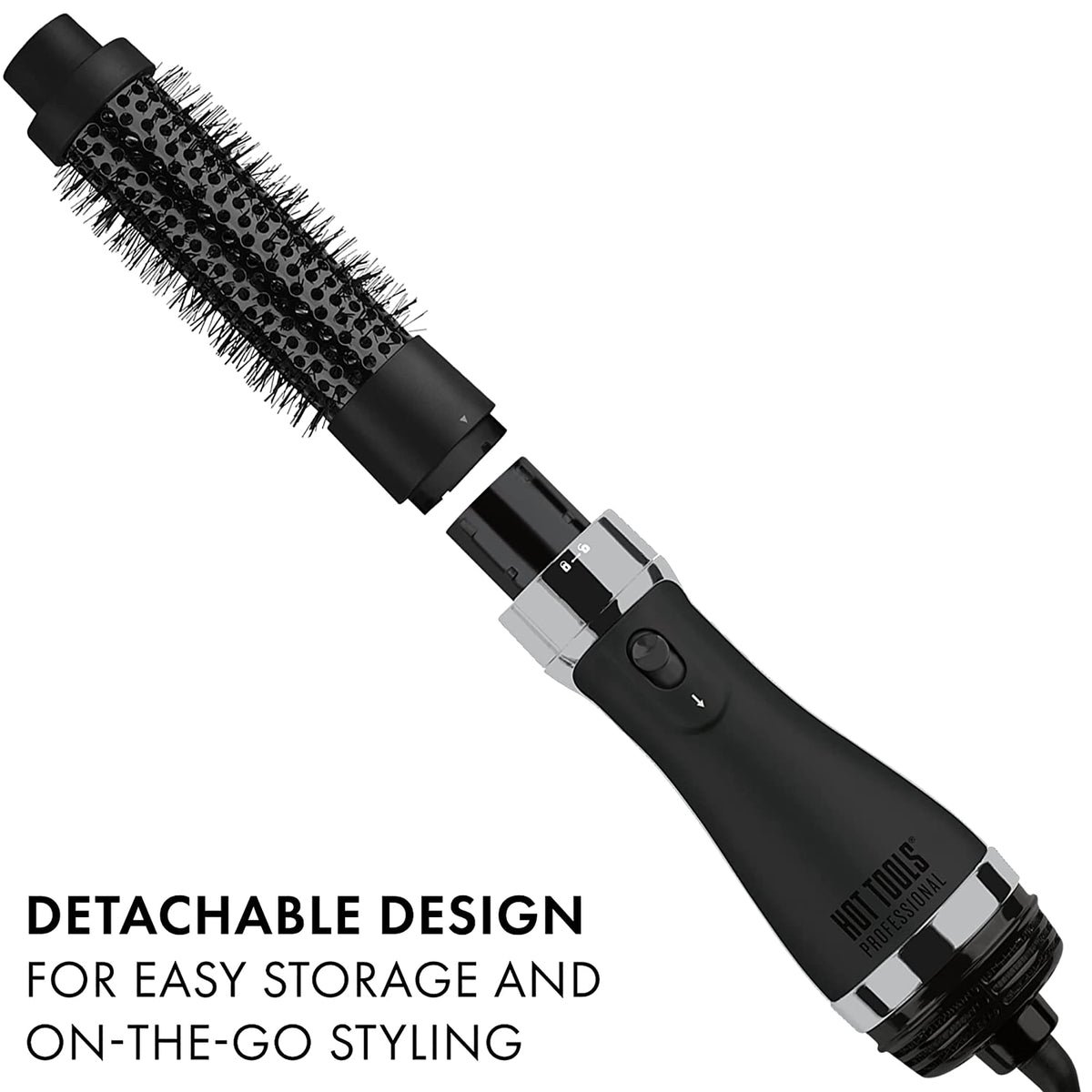 Hot Tools Black Gold One-Step Detachable Round Brush Dryer and Styler - HT1208BG / HT1208BG, image 27375450882198