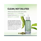 Essenciel Hydra Forte Ampoule informational graphic saying 'clean, not diluted' and highlighting mung bean extract