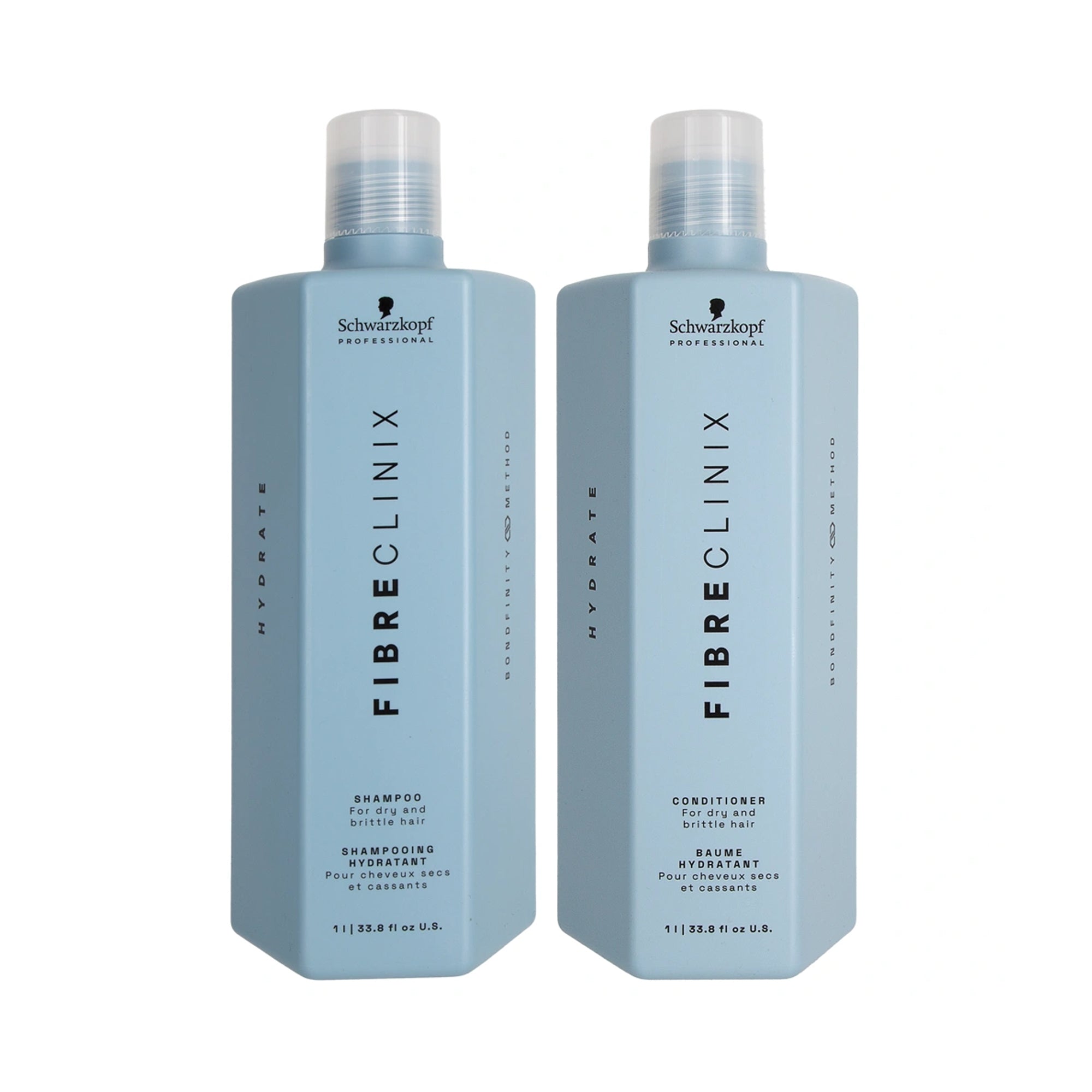 Schwarzkopf Professional Fibre Clinix Hydrate Shampoo & Conditioner Liter Duo / 33OZ