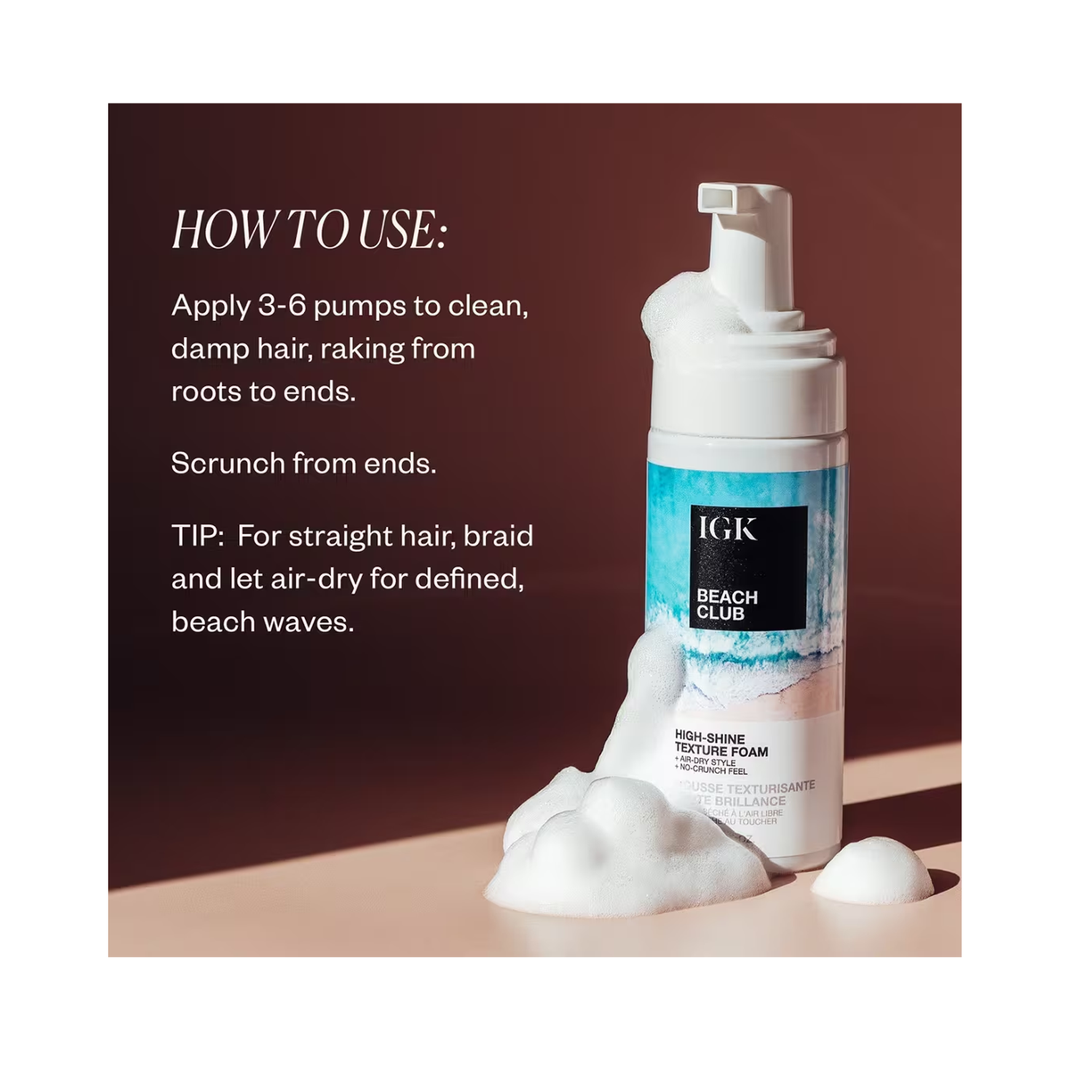 IGK Beach Club High-Shine Texture Foam 5OZ / 5OZ, image 30737589207190