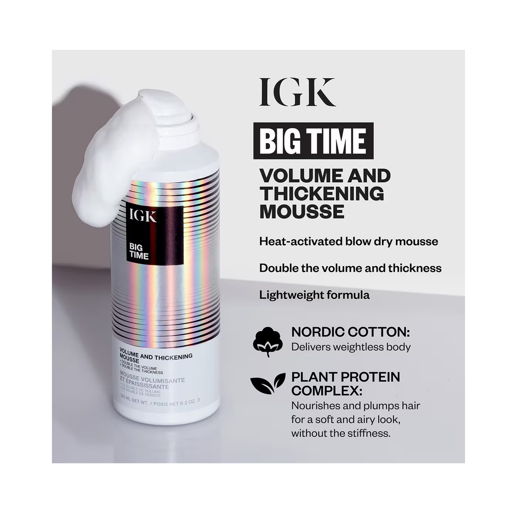 IGK Big Time Volume & Thickening Mousse 6.2OZ / 6.2OZ thumbnail 2