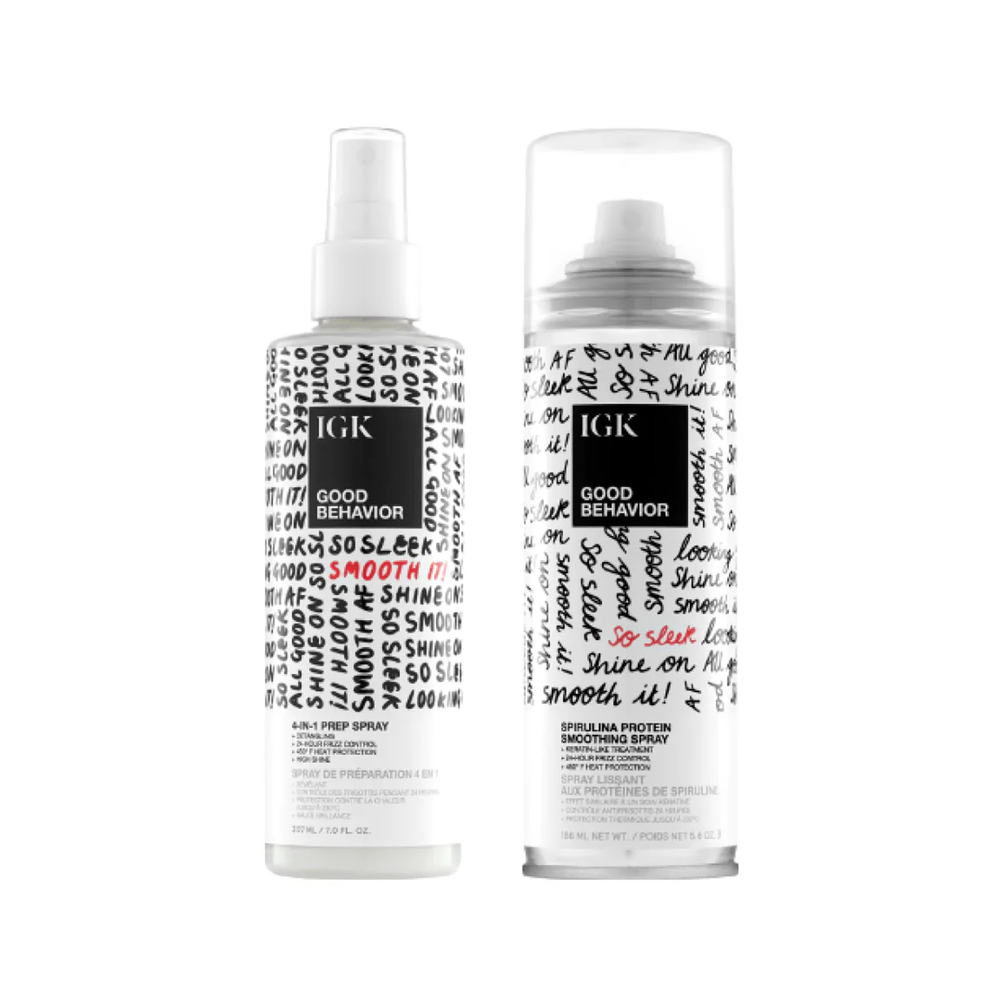 IGK Good Behavior Frizz Fighters Duo (4-In-1 Prep + Smoothing Spray) / DUO