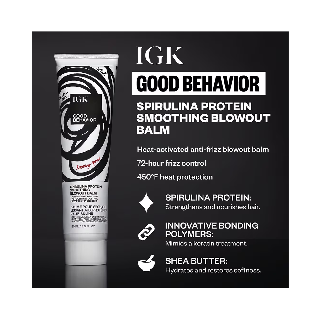IGK Good Behavior Spirulina Protein Smoothing Blowout Balm 5OZ / 5OZ thumbnail 2