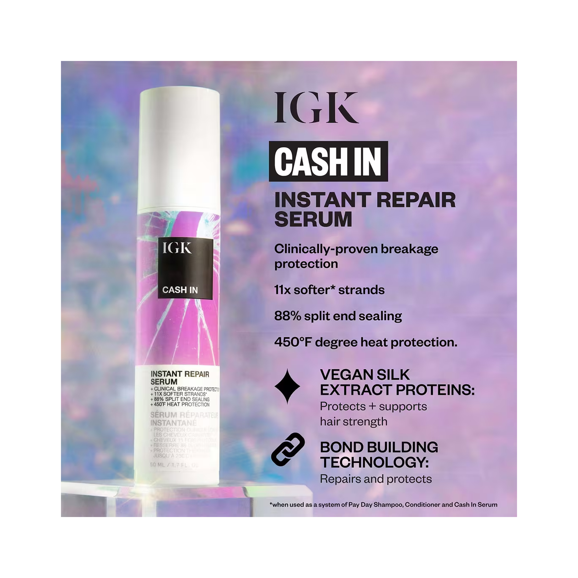 IGK Cash In Instant Repair Serum 1.5OZ / 1.5OZ