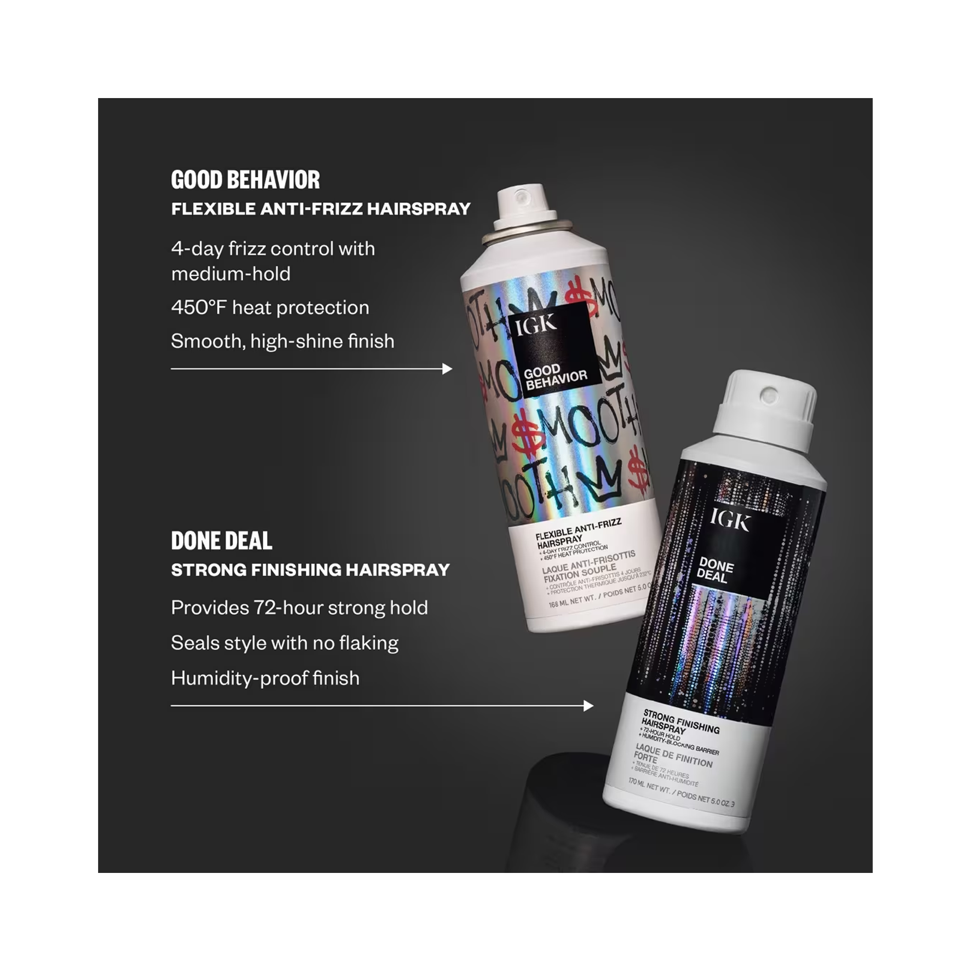 IGK Done Deal Strong Finishing Hairspray 5OZ / 5OZ